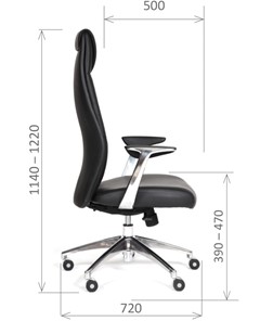 Офисное кресло CHAIRMAN Vista Экокожа премиум черная в Шадринске - предосмотр 2