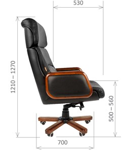 Офисное кресло CHAIRMAN 417 кожа черная в Шадринске - предосмотр 2