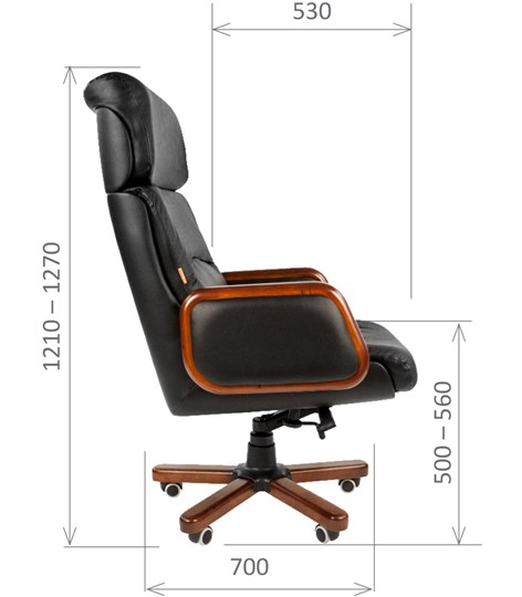 Офисное кресло CHAIRMAN 417 кожа черная в Шадринске - изображение 2