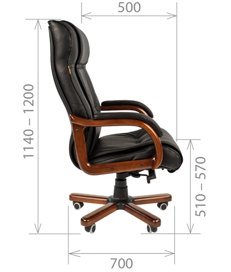 Кресло компьютерное CHAIRMAN 653 кожа черная в Шадринске - изображение 2