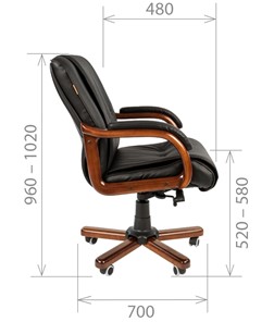 Офисное кресло CHAIRMAN 653M кожа черная в Шадринске - предосмотр 2