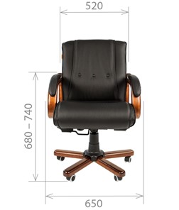 Офисное кресло CHAIRMAN 653M кожа черная в Шадринске - предосмотр 1