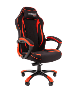 Кресло игровое CHAIRMAN GAME 28 Полиэстер комбинированная ткань красный/черный в Кургане