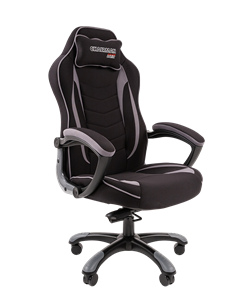 Кресло игровое CHAIRMAN GAME 28 Полиэстер комбинированная ткань серый/черный в Кургане