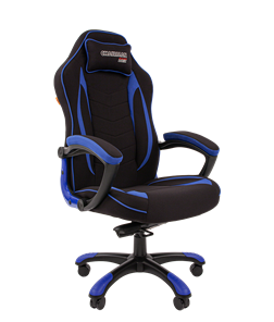 Кресло игровое CHAIRMAN GAME 28 Полиэстер комбинированная ткань синий/черный в Шадринске