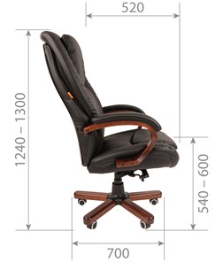 Компьютерное кресло CHAIRMAN 408 кожа черная в Шадринске - предосмотр 2