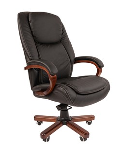 Компьютерное кресло CHAIRMAN 408 кожа черная в Шадринске - предосмотр