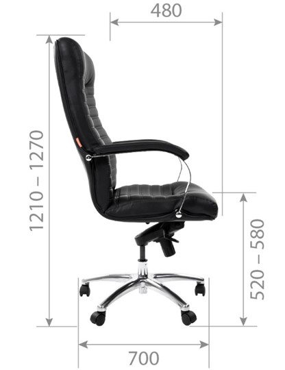 Кресло CHAIRMAN 480 экожа черная в Шадринске - изображение 4