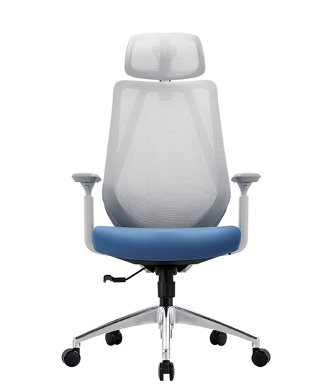 Кресло компьютерное CHAIRMAN 580 Сетчатый акрил белый / Полиэстер голубой в Шадринске - изображение 1