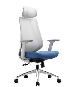 Кресло компьютерное CHAIRMAN 580 Сетчатый акрил белый / Полиэстер голубой в Шадринске