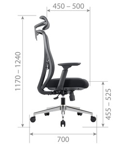 Кресло компьютерное CHAIRMAN 585 Сетчатый акрил черный / Полиэстер черный в Шадринске - предосмотр 4