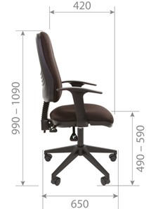 Офисное кресло CHAIRMAN 661 Ткань стандарт 15-21 черная в Шадринске - предосмотр 4