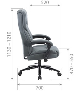 Офисное кресло CHAIRMAN CH415 эко кожа серая в Шадринске - предосмотр 4