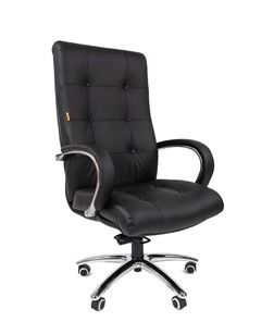 Кресло офисное CHAIRMAN 424 Кожа черная в Шадринске