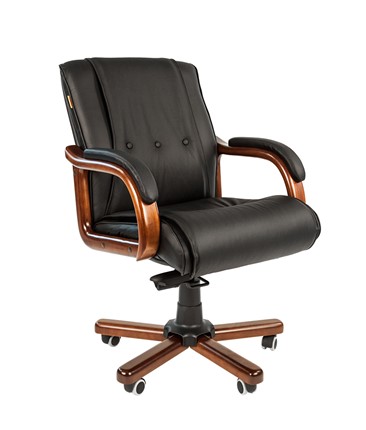 Офисное кресло CHAIRMAN 653M кожа черная в Шадринске - изображение