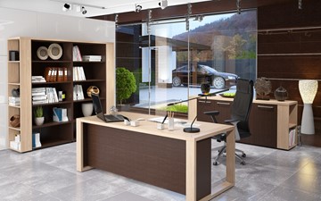 Кабинет руководителя ALTO с высоким шкафом для одежды, низким для документов и журнальным столиком в Кургане - предосмотр 3