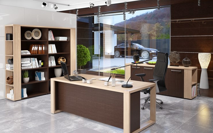Кабинет руководителя ALTO с высоким шкафом для одежды, низким для документов и журнальным столиком в Кургане - изображение 3