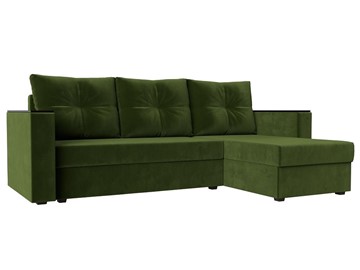 Угловой диван Атланта Лайт Б/С, Зеленый (Микровельвет) в Кургане