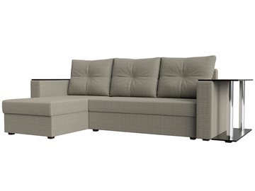 Угловой диван с оттоманкой Атланта Лайт, Корфу 02 (рогожка) в Кургане