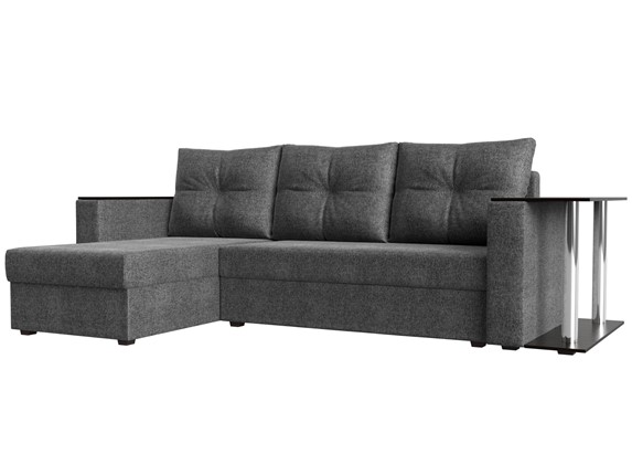 Угловой раскладной диван Атланта Лайт, Серый (рогожка) в Кургане - изображение