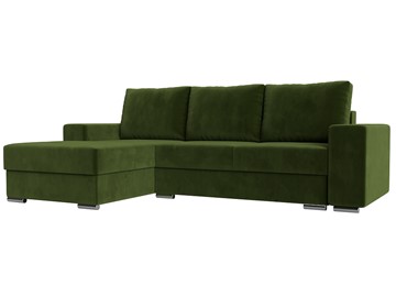 Угловой диван с оттоманкой Дрезден, Зеленый (микровельвет) НПБ в Кургане