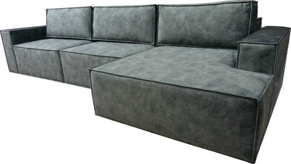 Угловой диван с оттоманкой Лофт 357х159х93 (Ремни/Тик-так) в Кургане - изображение 4