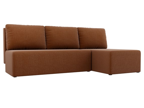Угловой диван Поло, Коричневый (рогожка) в Шадринске - изображение
