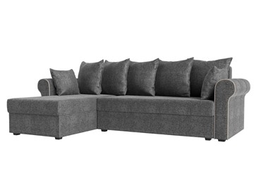 Угловой диван с оттоманкой Рейн, Серый/Бежевый (рогожка) в Кургане