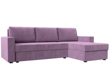 Угловой диван с оттоманкой Траумберг Лайт, Сиреневый (микровельвет) в Кургане