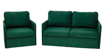 Комплект мебели Амира зеленый диван + кресло в Кургане