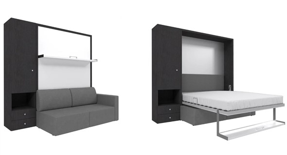 Диван Кровать-трансформер Smart (ШЛ+КД 1400), шкаф левый, правый подлокотник в Шадринске - изображение