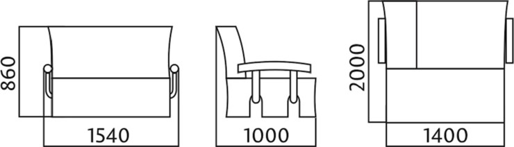 Прямой диван Аккордеон с боковинами, спальное место 1400 в Шадринске - изображение 4