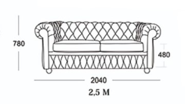 Прямой диван Честер 2,5М (седафлекс) в Кургане - предосмотр 16