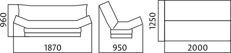 Прямой диван Клик-Кляк стёганый в Шадринске - изображение 3