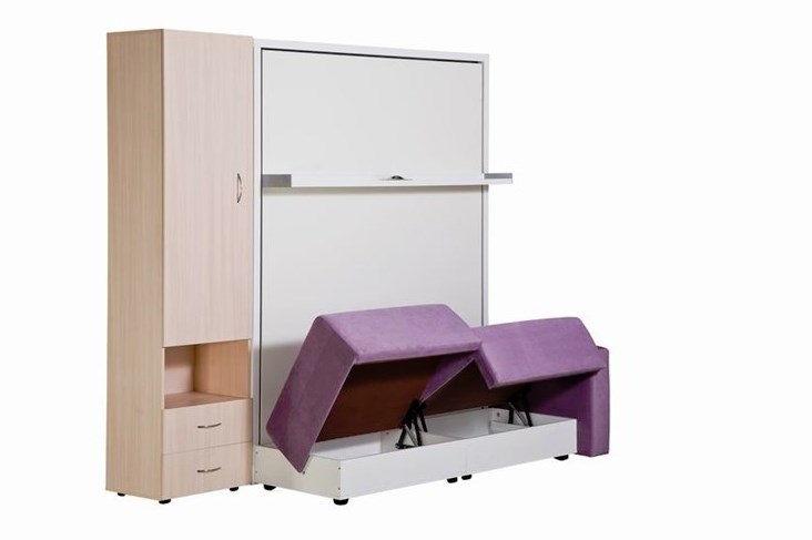 Диван Кровать-трансформер Smart (ШЛ+КД 1400+ШП), 2 шкафа, без подлокотников в Шадринске - изображение 4