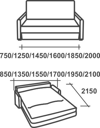 Прямой диван Аккордеон-М, 155 в Шадринске - изображение 1