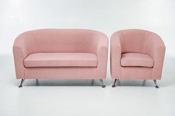 Комплект мебели Брамс  цвет розовый диван 2Д + кресло в Кургане