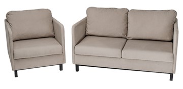 Комплект мебели диван + кресло-кровать Бэст бежевый в Шадринске