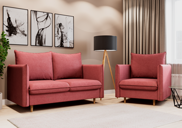 Комплект мебели диван и кресло Гримма коралл в Шадринске