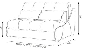 Прямой диван Токио 165 (ППУ) в Кургане - предосмотр 2