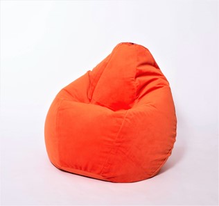 Кресло-мешок Груша большое, велюр однотон, оранжевое в Шадринске