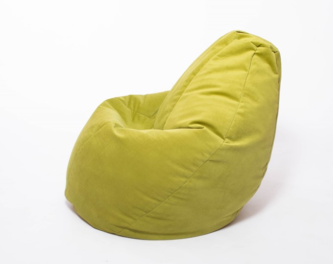 Кресло-мешок Груша малое, велюр однотон, травянное в Шадринске - изображение 2