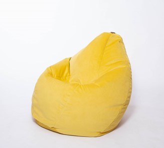 Кресло-мешок Груша большое, велюр однотон, лимонное в Шадринске