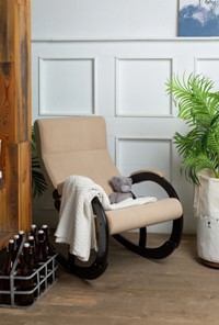 Кресло-качалка в гостиную Корсика, ткань Amigo Beige 34-Т-AB в Кургане - предосмотр 8