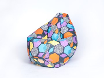 Кресло-мешок Груша малое, велюр принт, геометрия в Шадринске