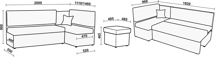 Кухонный угловой диван Нео КМ 3 с механизмом 2000*1110 в Шадринске - изображение 20