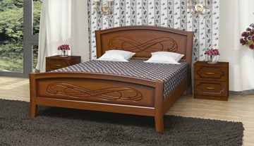 Кровать полутороспальная Карина-16 (Орех) 140х200 в Кургане