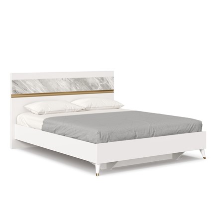 Кровать спальная 1600 Айла ЛД 688.120.000 с основанием, Белый/Статуарио, исполнение 1 в Шадринске - изображение