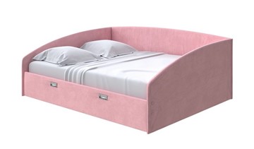 Спальная кровать Bono 160х200, Велюр (Casa Жемчужно-розовый) в Шадринске