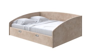 Двуспальная кровать Bono 160х200, Велюр (Лофти Бежевый) в Шадринске